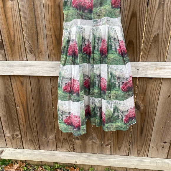 Anthropologie Sara Photography Graphic Floral Printed Silk Dress - Picture 9 of 11